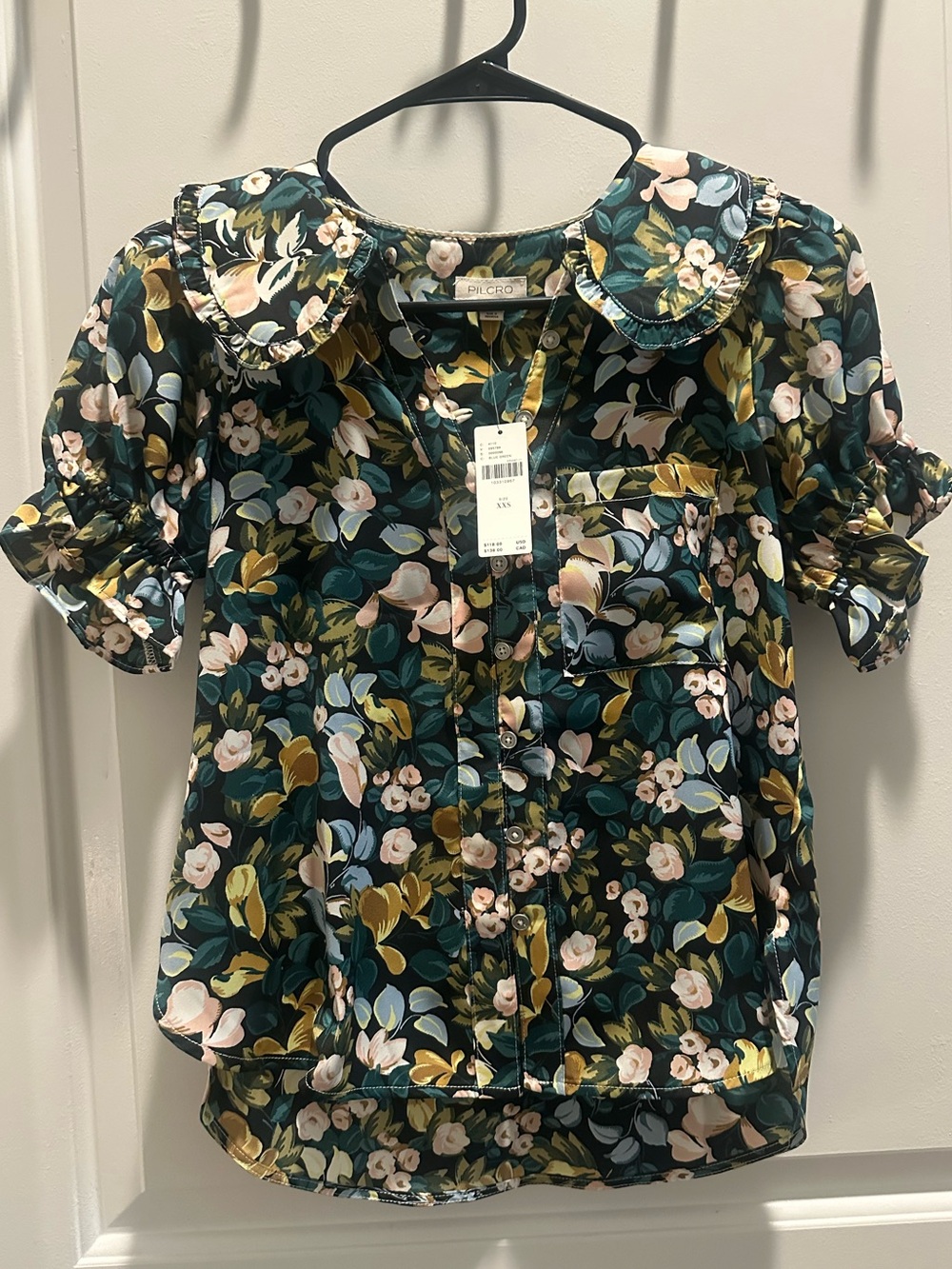 NWT Pilcro floral blouse, size XXS